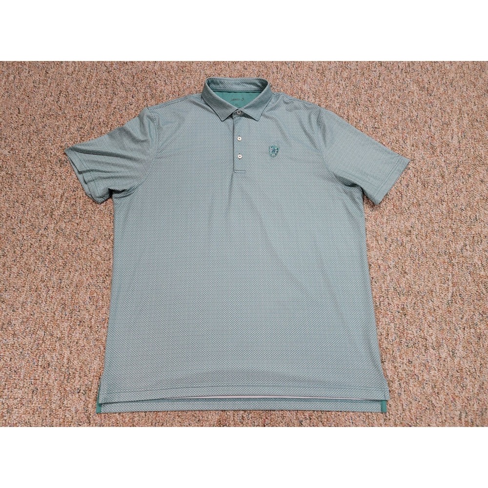 Johnnie O Polo Shirt Mens XL Multi Geometric Performance Stretch Mon Valley Golf